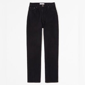 abercrombie & fitch // curve love ultra high rise straight jeans (black)